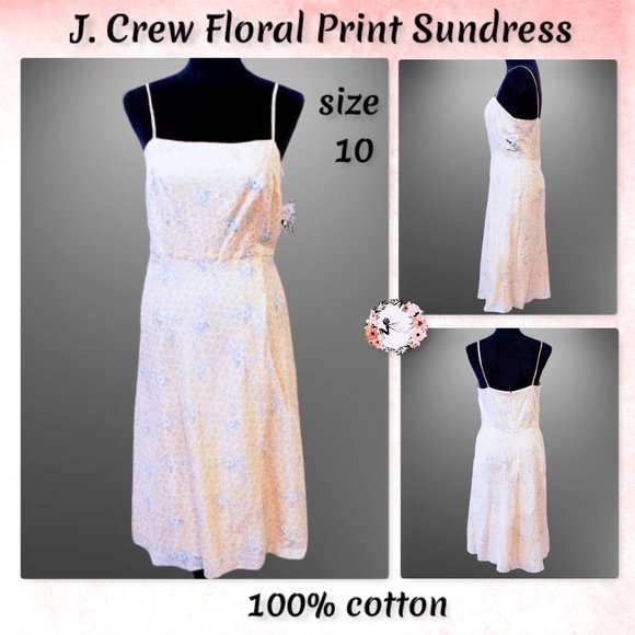 J. Crew Dresses & Skirts - J. Crew Floral print Pink/Peach Sun Dress size 10